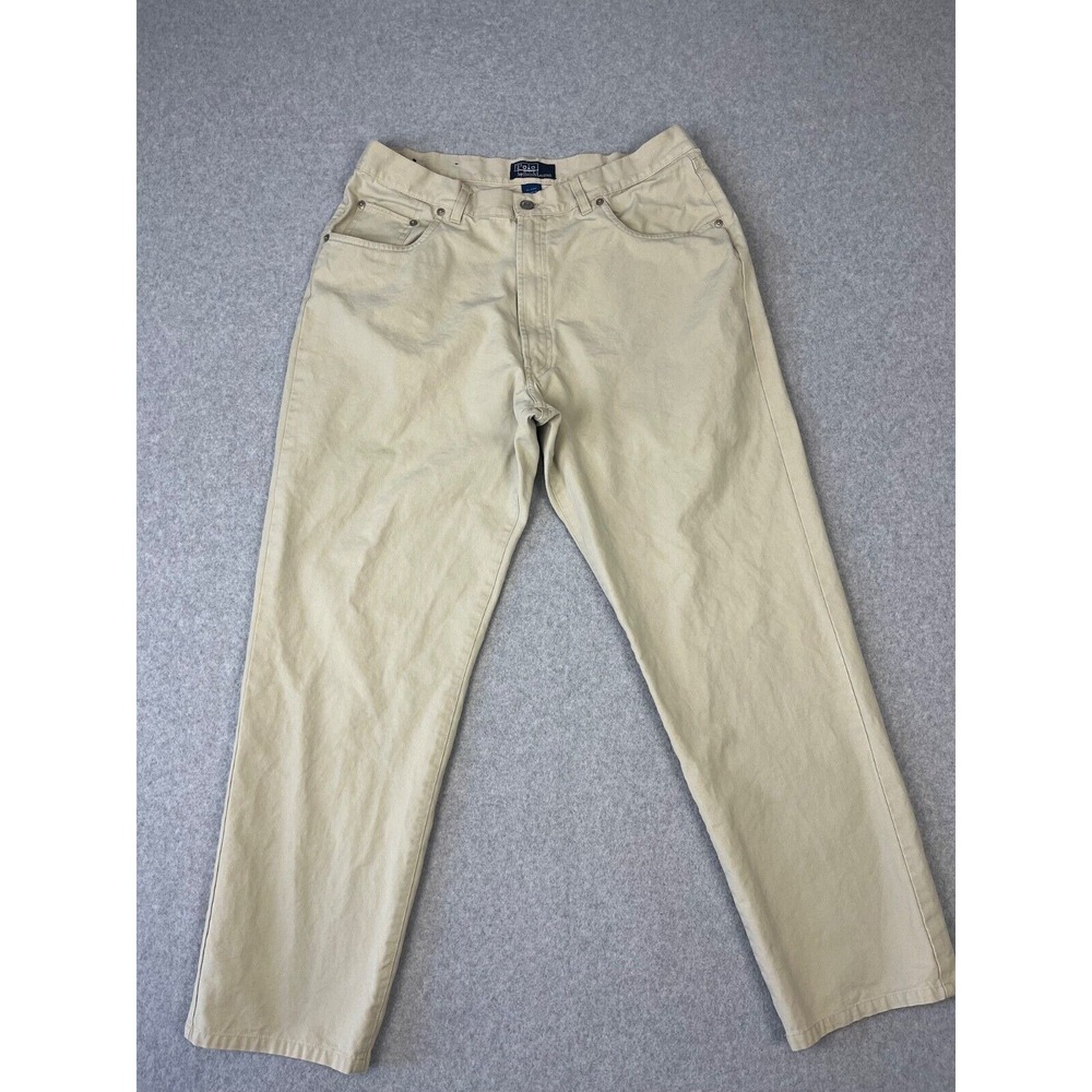 Polo Ralph Lauren Pants Mens 35x30 Biege Canvas Straight Leg Classic Fit